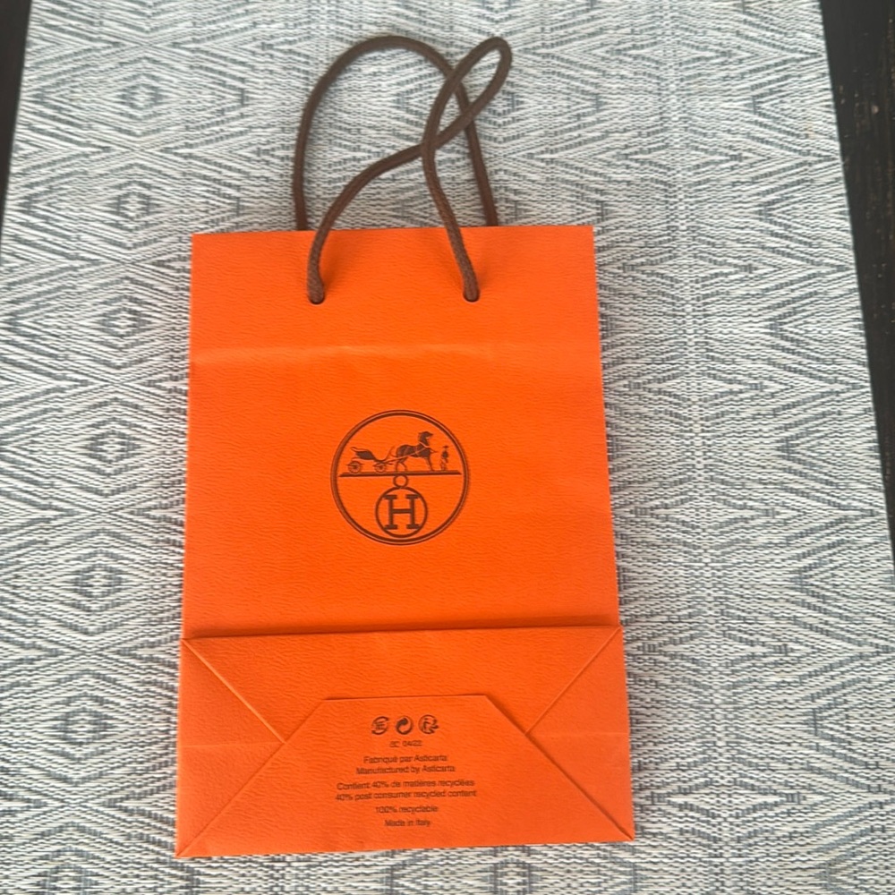 Hermes paper shopping bag small for jewelry, beauty or small accessory